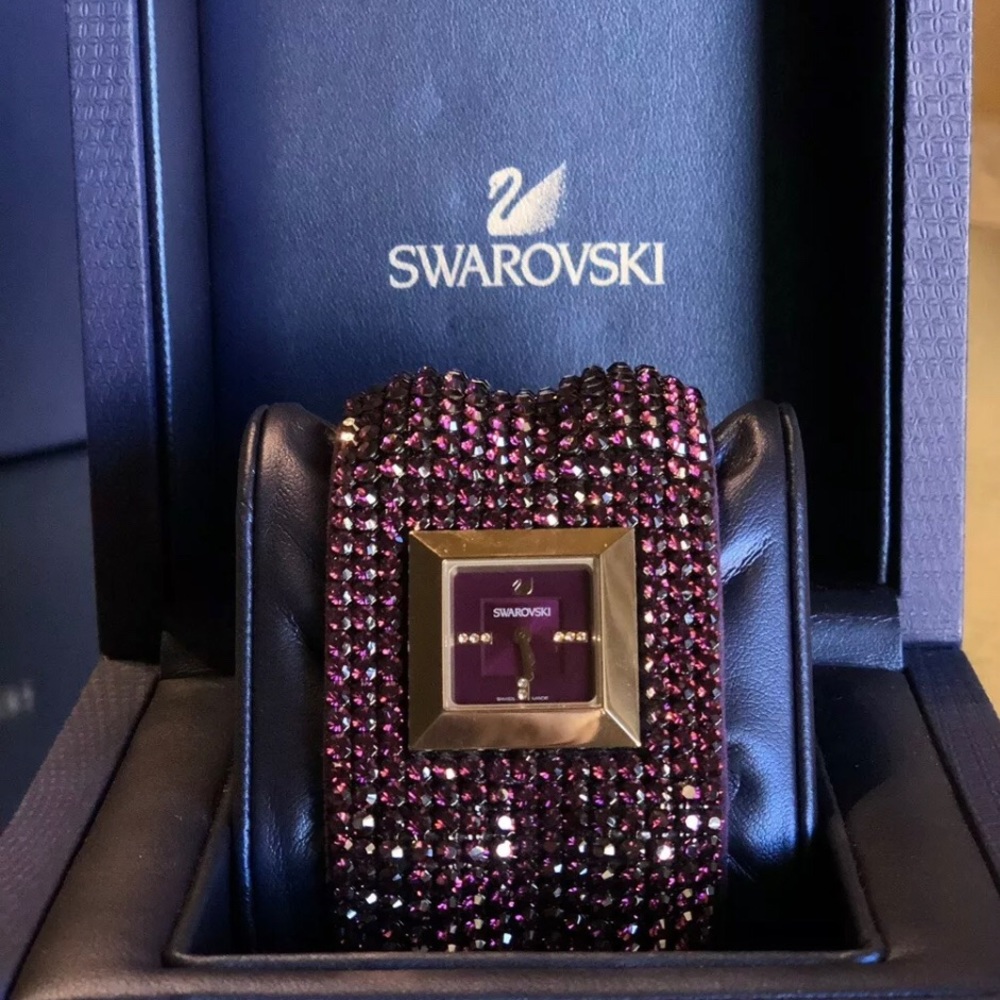 Swarovski Elis Bangle Amethyst Crystal LE Watch.